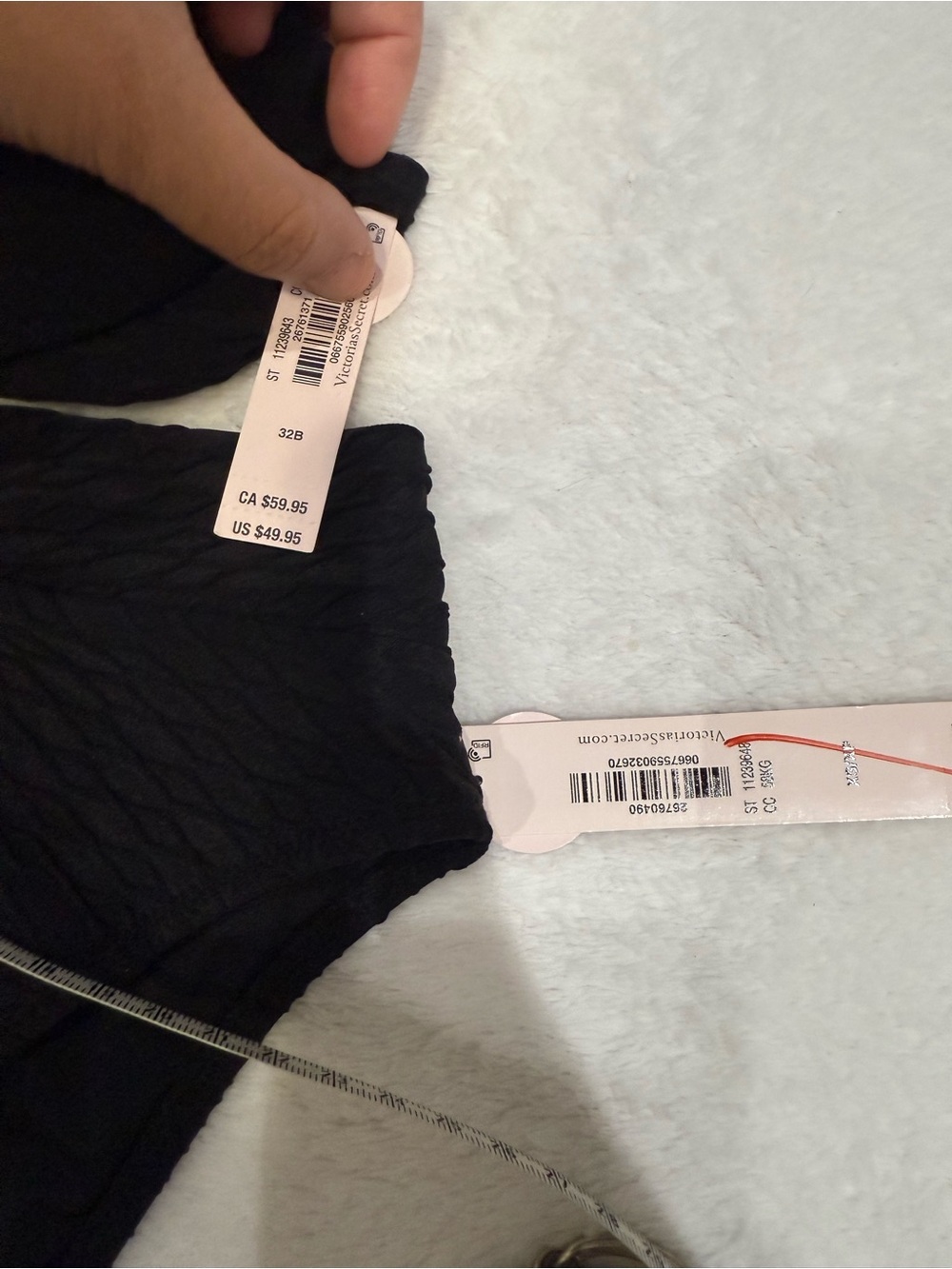 Victoria's Secret Black Textured Bikini Set32B/xs - Picture 6 of 8